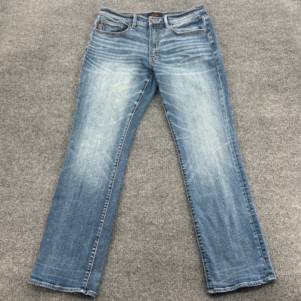 Outpost Makers Relaxed Straight Jeans Mens 32x32 Blue Candiani Rugged Western
